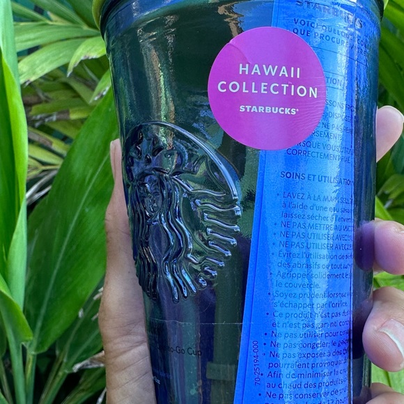 294. Starbucks Hawaii Exclusive Recycle Cobalt Blue Glass Umbrella Straw… - Picture 5 of 6